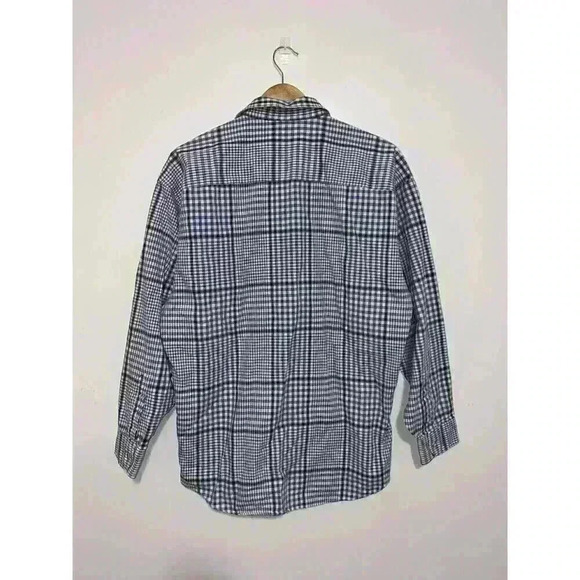 Christian Dior Plaid Dress Shirt Button Down Blue White Collared Shirt Size L - Picture 5 of 9